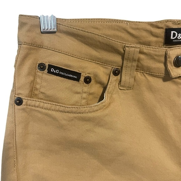Dolce & Gabbana D&G Womens Straight Leg Pants Waist US 29 Tan Khaki Excellent - Picture 7 of 9